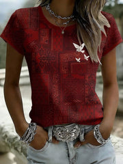 Women's Persian Art Peace Dove Print T-Shirts