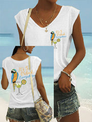 Women's It‘s 5 O'clock Everywhere coloured cotton T-shirt