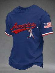 Men's USA Baseball Print Casual Tee