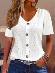 Women's Casual Elegant Short-Sleeve Lace Top