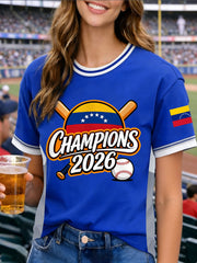 Women's Celebrate Venezuela 2026 Baseball Champions Print Tee