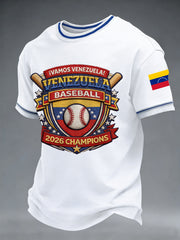 Men's Celebrate Venezuela 2026 Baseball Champions Print Casual Tee