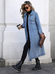 Women's Stylish Long Denim Jacket
