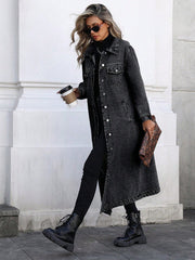 Women's Stylish Long Denim Jacket
