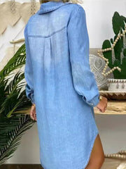 Women's Casual Elegant Denim Shirt Dress