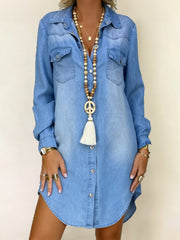 Women's Casual Elegant Denim Shirt Dress