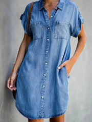 Women's Casual Elegant Mid-Length Denim Dress