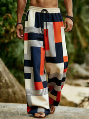 Men's Abstract Geometric Art Print Casual Pants