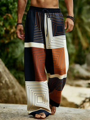 Men's Abstract Geometric Art Print Casual Pants