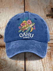 Unisex Oahu Hawaii Sea Turtle Print Oahu Strong Hat