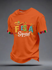 Men's Cinco de Mayo Inspired Embroidery Pattern T-Shirt