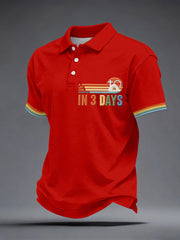 Men's A Lot Can Happen In 3 Days Embroidery Pattern Polo Shirt