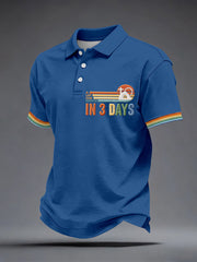 Men's A Lot Can Happen In 3 Days Embroidery Pattern Polo Shirt