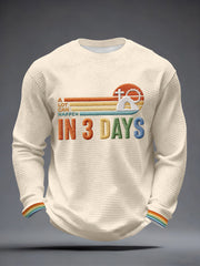 Men's A Lot Can Happen In 3 Days Embroidery Pattern Waffle T-Shirt