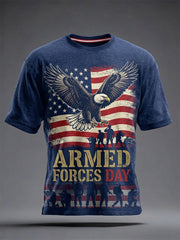Men's Armed Forces Day Print Casual T-Shirt