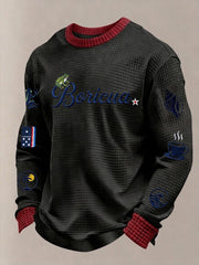 Men's Puerto Rico Printed Waffle Long Sleeve Sweatshirt