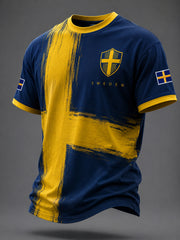 Men's Swedish Football Printed T-shirt