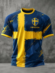 Men's Swedish Football Printed Casual short sleeves t-shirt