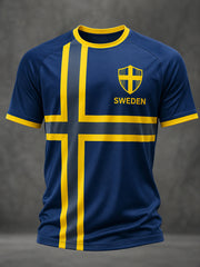 Men's Swedish Football Printed Casual short sleeves t-shirt