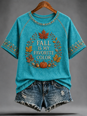 Women's FALL IS MY FAVORITE COLOR Printed short-sleeved T-shirt