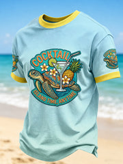 Men's I'm Retired It's "Cocktail Island Time, Always Ready" Short Sleeve T-shirt