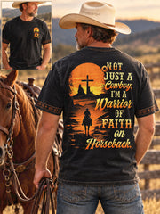 Men's Retro Western Style Faith Lover Art Printed T-shirt