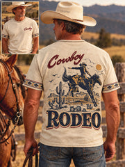 Men's Vintage Western Style Faith Lover Art Printed T-shirt
