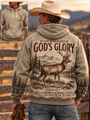 Men's Vintage Western Style Faith Lover Art Printed Hoodie