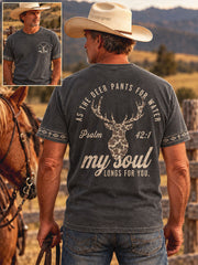 Men's Vintage Western Style Faith Lover Art Printed T-shirt