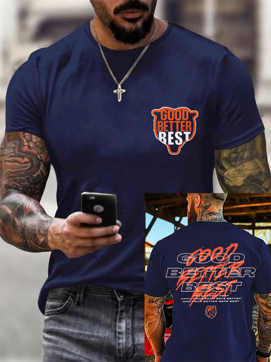 Men's Good Better Best Print Gift For Football Fans Gameday Casual Tee