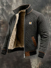 Men's Retro Textured Warm Multi-pocket Outdoor Jacket
