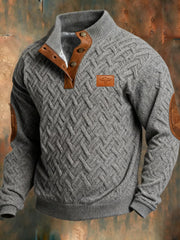 Men's Retro Pattern Print Casual Hoodie