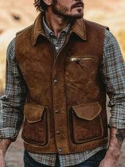 Men's Retro Collared Vest