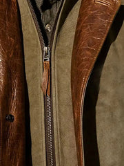 Men's Retro Casual Workwear Patchwork Color Block Jacket