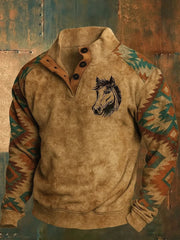 Men's Western Style Art Printed Sweatshirt