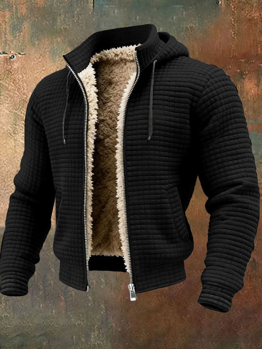 Men's Retro Textured Warm Multi-pocket Outdoor Jacket