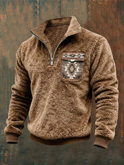 Men's Flannel Zipper Pullover