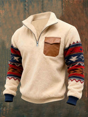 Men's Flannel Zipper Pullover