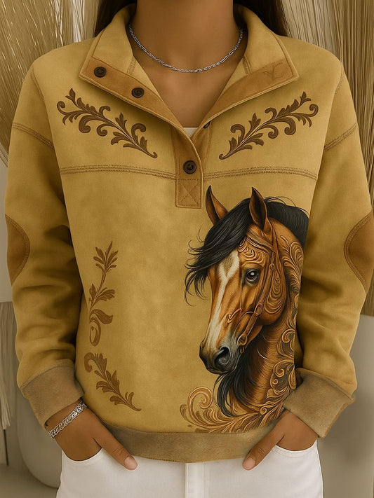 Women's Western Style Art Printed Sweatshirt