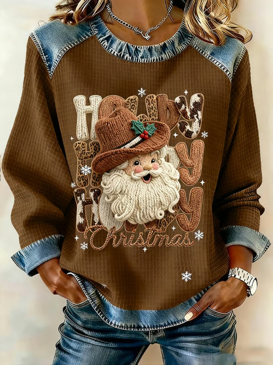 Women's Western Christmas Print Casual Sweatshirt