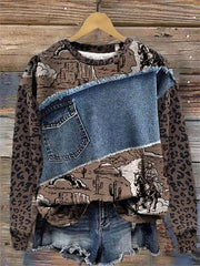 Women's Western Art Print Sweatshirt