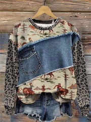 Women's Western Art Print Sweatshirt