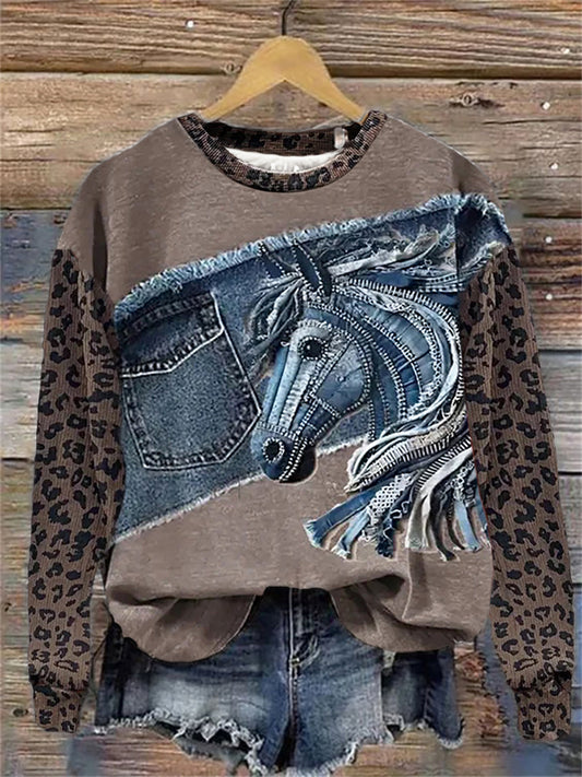 Women's Western Art Print Sweatshirt