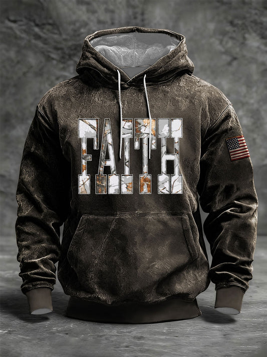 Men's Faith Oversized Drop-Shoulder Hoodie with Pockets