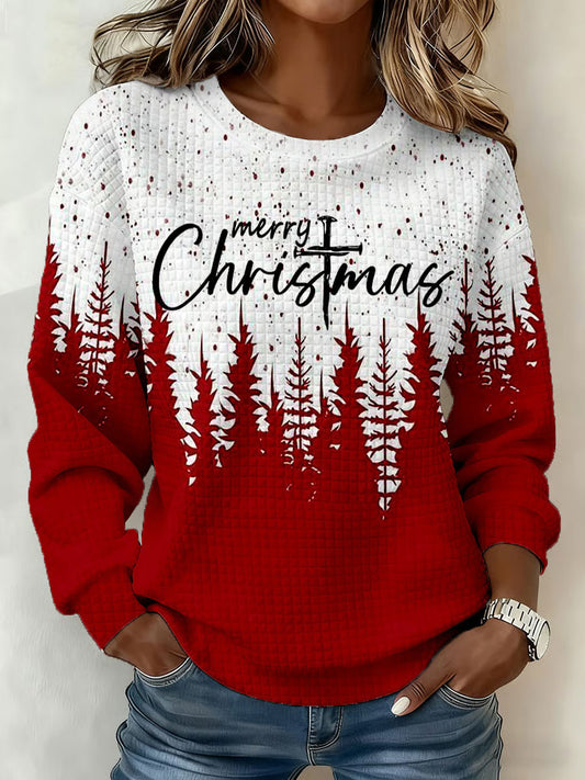 Women's Christmas Cross Print Casual Sweatshirt