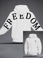 Men's Freedom Oversized Drop-Shoulder Hoodie with Pockets