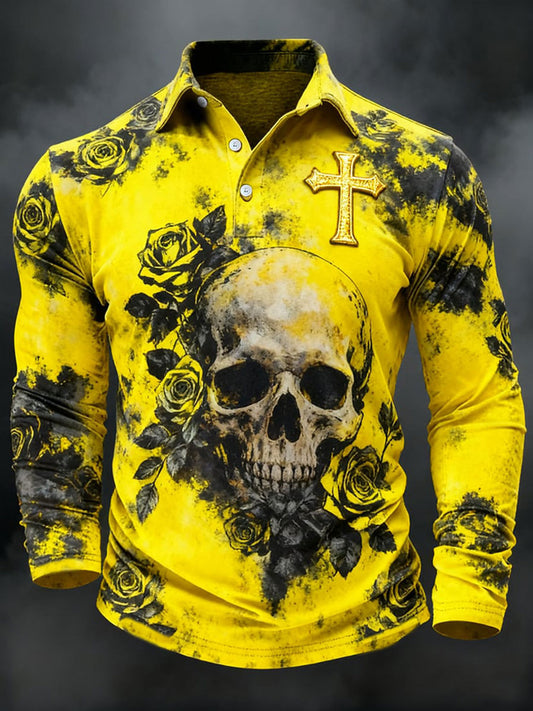 Men's Skull Cross Faith Long Sleeve Shirt