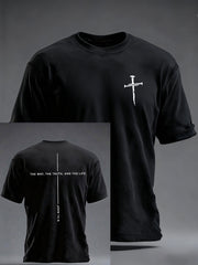 Men's Jesus The Way The Truth The Life John 14:6 Christian Cross Short Sleeve T-shirt