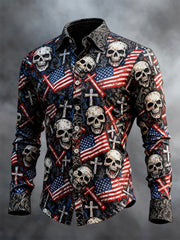 Men's Skull Cross Faith Long Sleeve Shirt