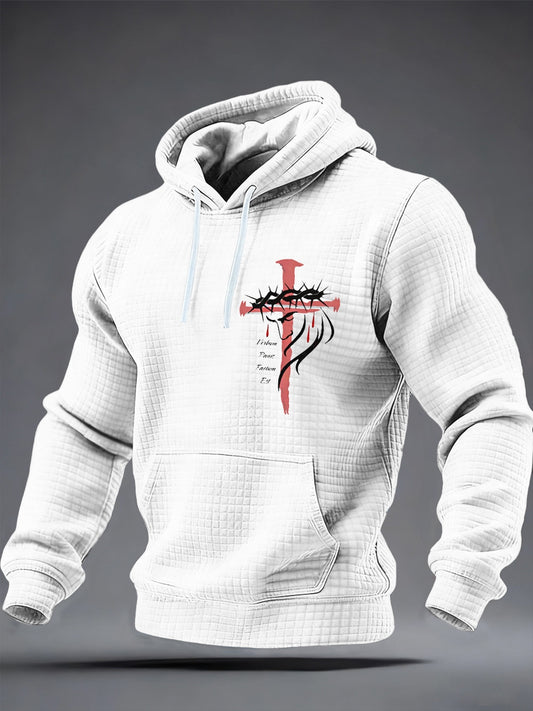 Men's Verbum Panis Factum Est Checkered Cotton Hoodie